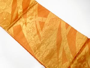 アンティーク　竹に桐菊模様織り出し袋帯(材料)